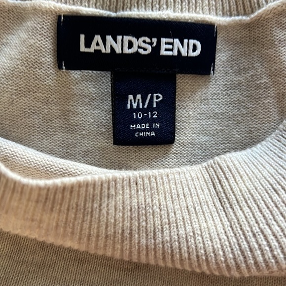 PULLOVER LAND’S END SIZE M/P 10-12, 100% COTTON SWEATER MOCK TURTLE NECK NWOT - Picture 4 of 9